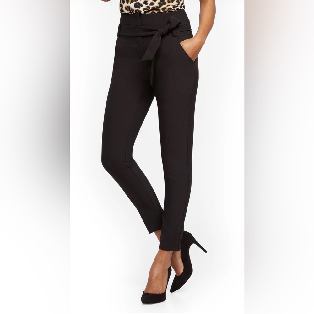 *NEW NY&Co Chic Black Tie-Waist Trousers (Size 8)